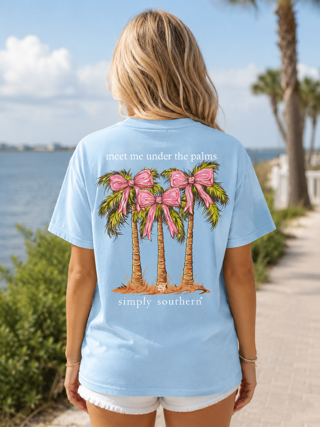 Simply Southern Bow Palms Mineral Washed - Adult & Kids T-Shirts, Sweatshirts & Hoodies apparel design preview 1