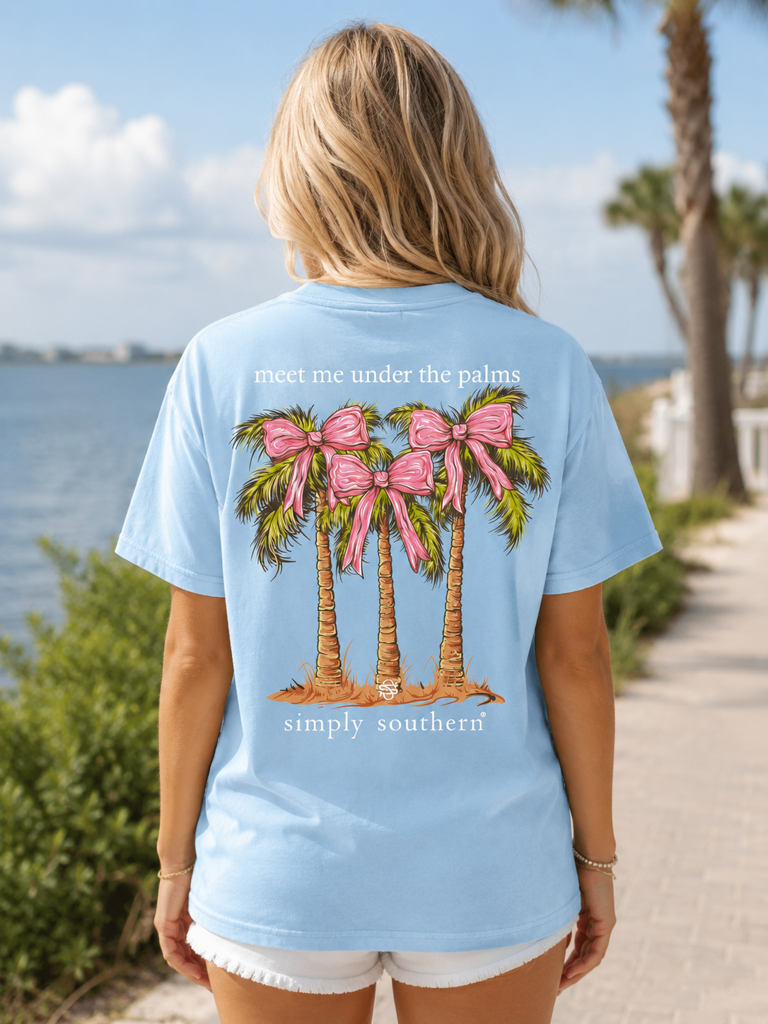 Simply Southern Bow Palms Mineral Washed - Adult & Kids T-Shirts, Sweatshirts & Hoodies apparel design preview 1