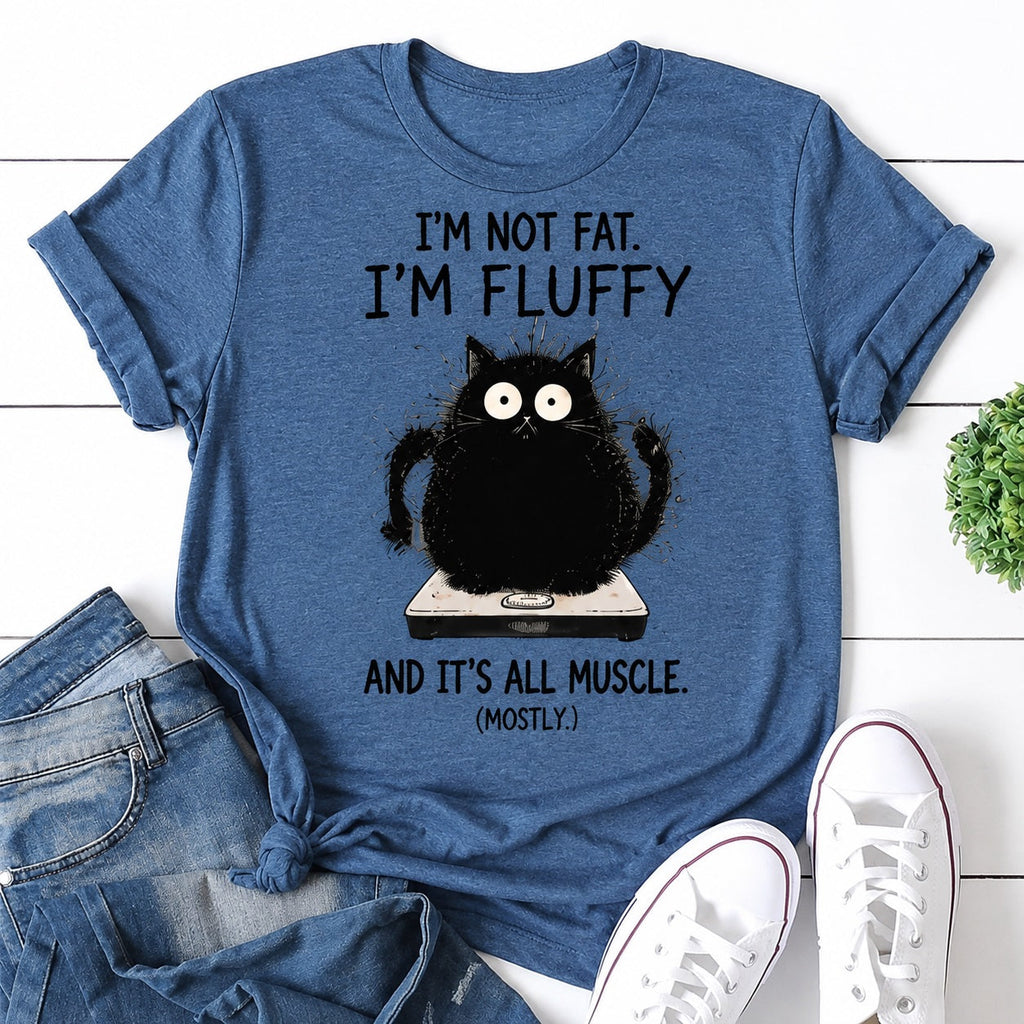 I'm Not Fat. Fluffy Cat Print Women Slogan - Adult & Kids T-Shirts, Sweatshirts & Hoodies apparel design preview 1