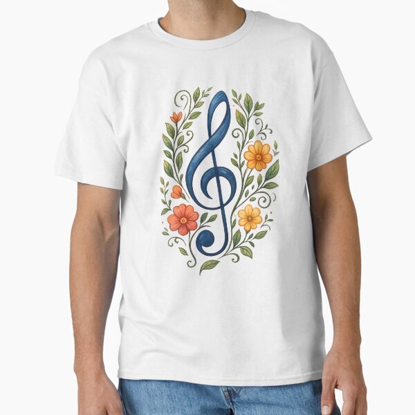 Treble clef floral - Adult & Kids T-Shirts, Sweatshirts & Hoodies apparel design preview 1
