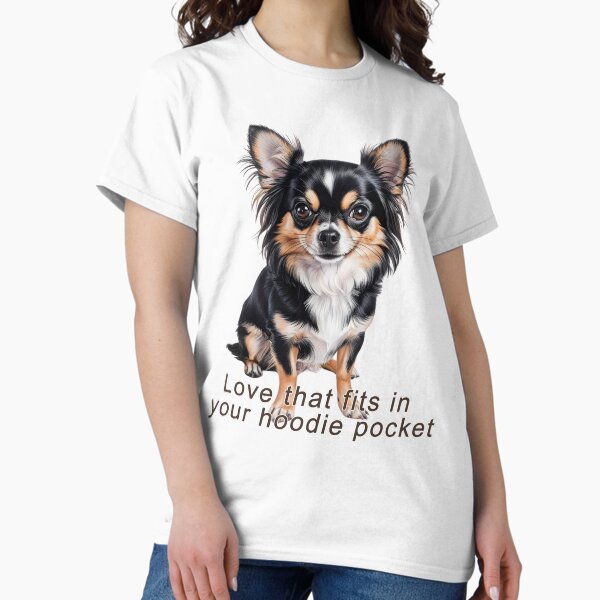 Pocket-Sized Love Long-Haired Chihuahua - Adult & Kids T-Shirts, Sweatshirts & Hoodies apparel design preview 1