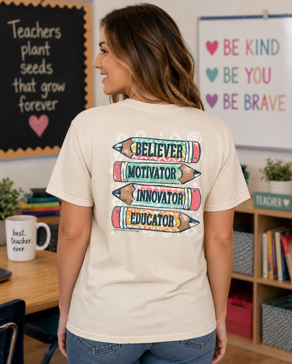 Southern Couture Classic Believer Motivator Teacher - Adult & Kids T-Shirts, Sweatshirts & Hoodies apparel design preview 1