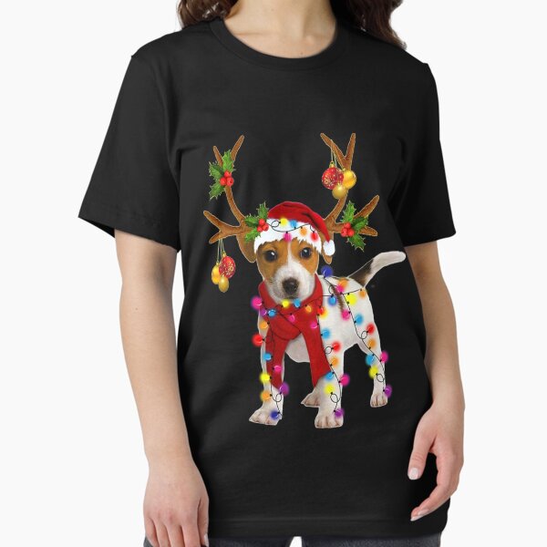 Jack russell Dog Gorgeous Reindeer Christmas Lights - Adult & Kids T-Shirts, Sweatshirts & Hoodies apparel design preview 1