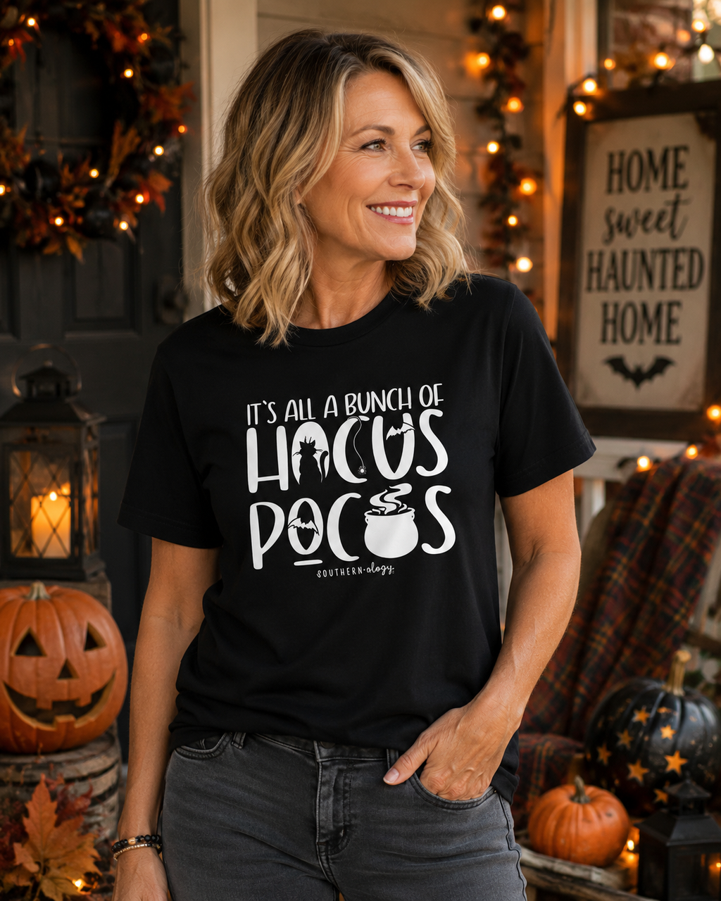 Southernology Black Hocus Pocus Halloween Statement - Adult & Kids T-Shirts, Sweatshirts & Hoodies apparel design preview 1