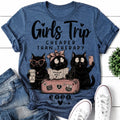 Girls Trip Cheaper Than Therapy CatPrint Women Slogan - Adult & Kids T-Shirts, Sweatshirts & Hoodies apparel design preview 1