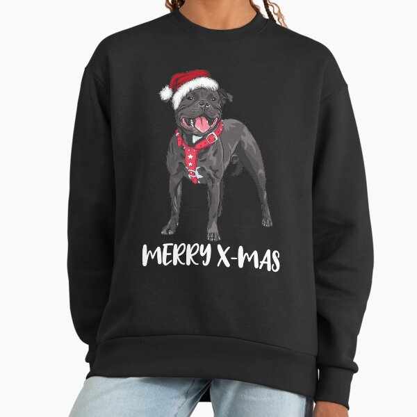 Staffordshire Bull Terrier Christmas Merry X-Mas Gift - Adult & Kids T-Shirts, Sweatshirts & Hoodies apparel design preview 1