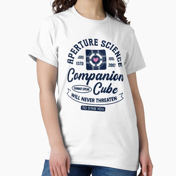 Companion Cube Grunge Crest - Adult & Kids T-Shirts, Sweatshirts & Hoodies apparel design preview 1