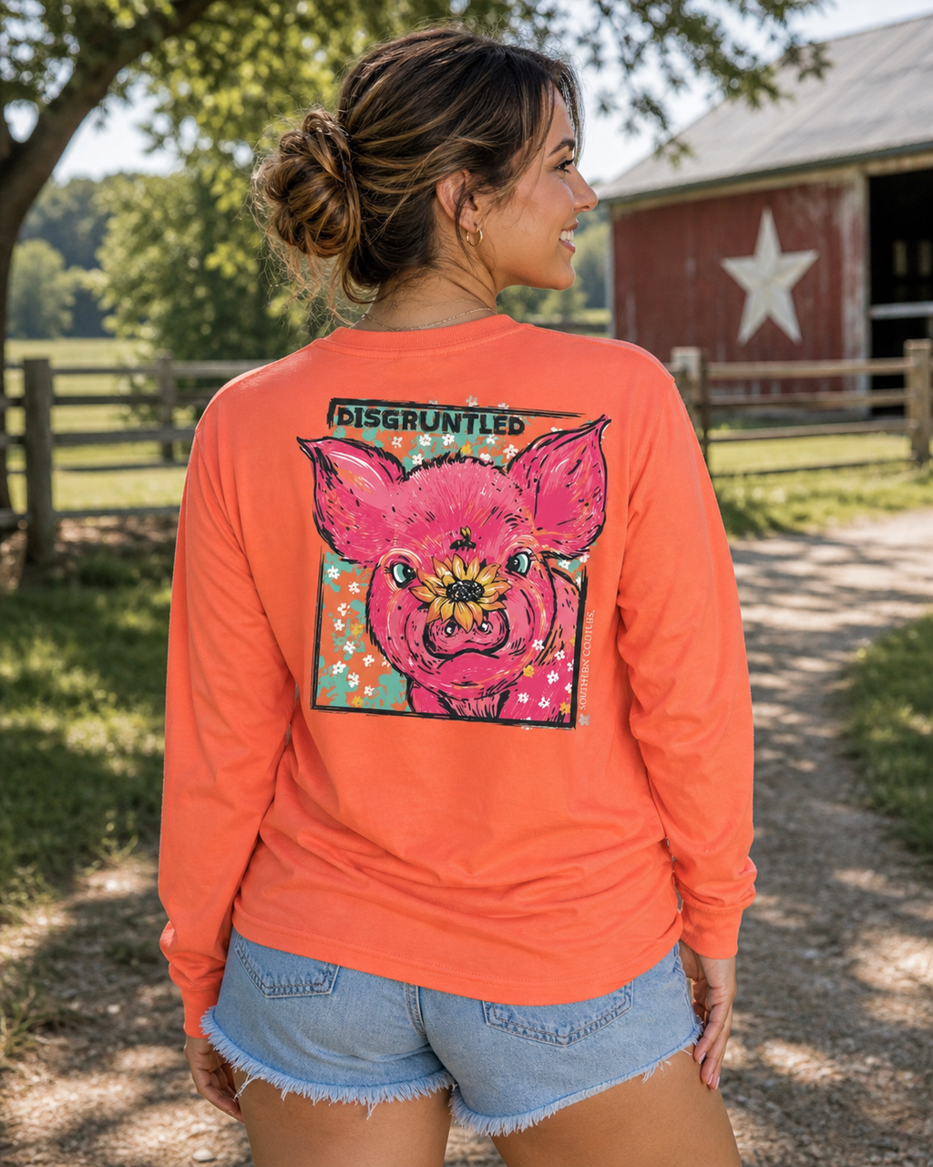 Southern Couture Disgruntled Pig Comfort Colors - Adult & Kids T-Shirts, Sweatshirts & Hoodies apparel design preview 1