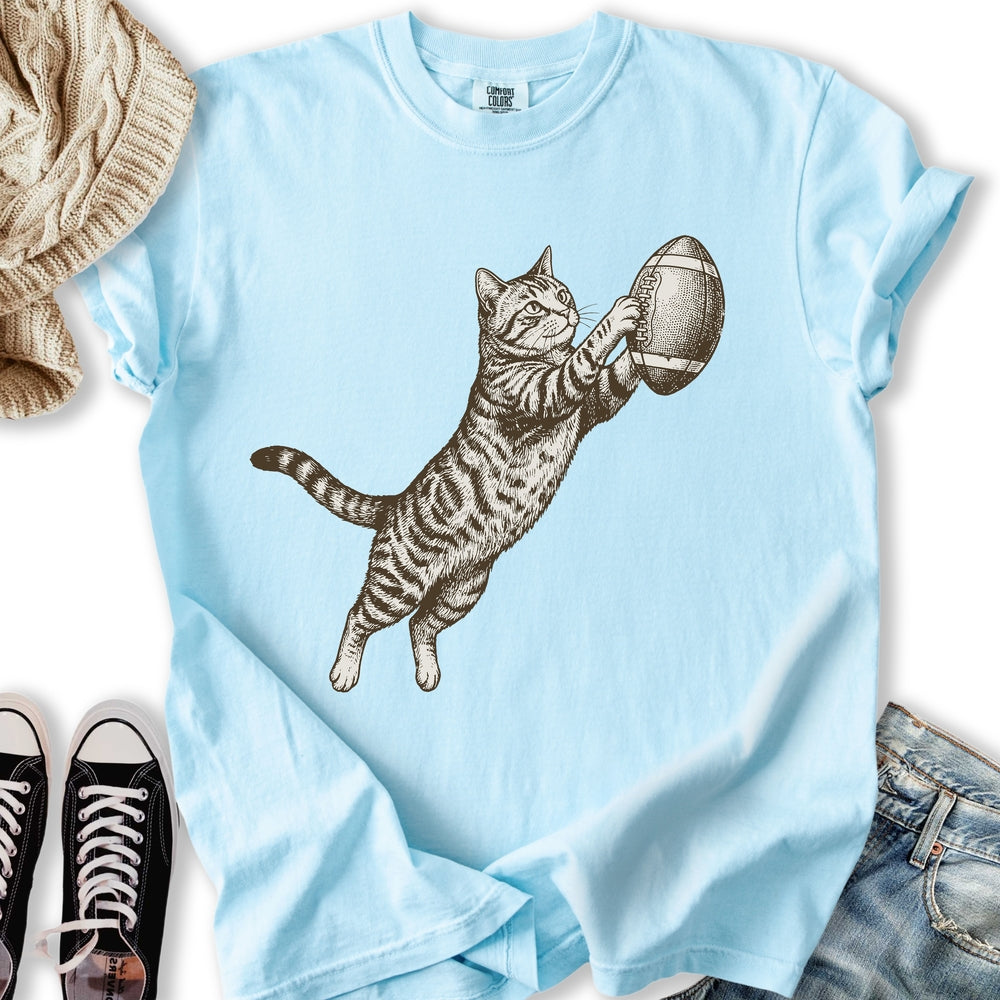 Football Tabby Cat - Adult & Kids T-Shirts, Sweatshirts & Hoodies apparel design preview 2