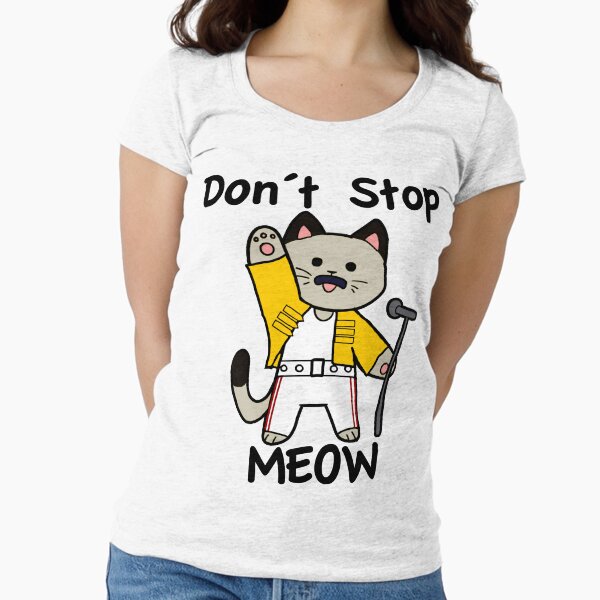 Don't Stop Meow Fitted Scoop - Adult & Kids T-Shirts, Sweatshirts & Hoodies apparel design preview 1