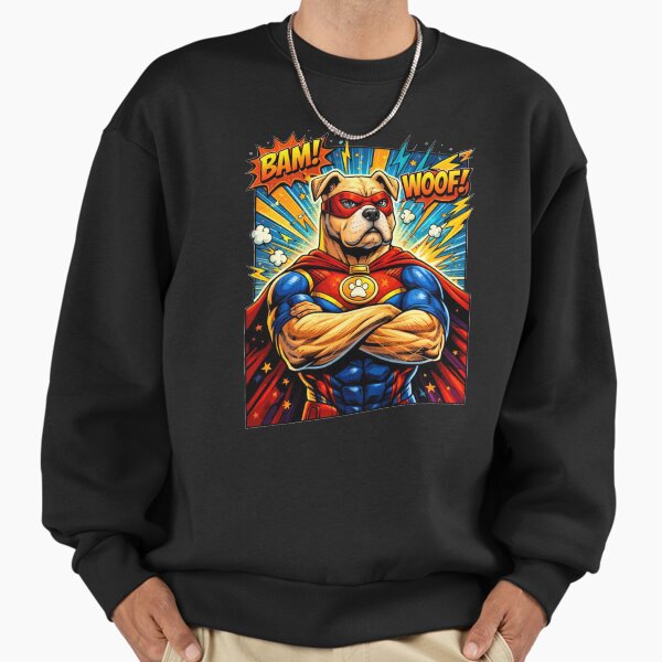 Superhero Dog Comic "BAM! WOOF!" - Adult & Kids T-Shirts, Sweatshirts & Hoodies apparel design preview 1