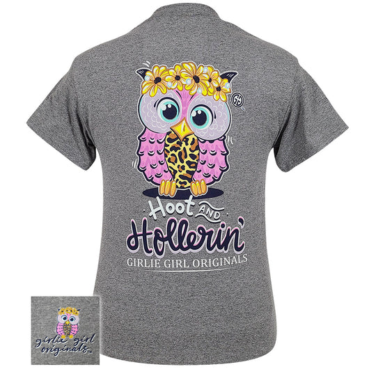 Girlie Girl Originals Preppy Hoot Hollerin Owl - Adult & Kids T-Shirts, Sweatshirts & Hoodies apparel design preview 2