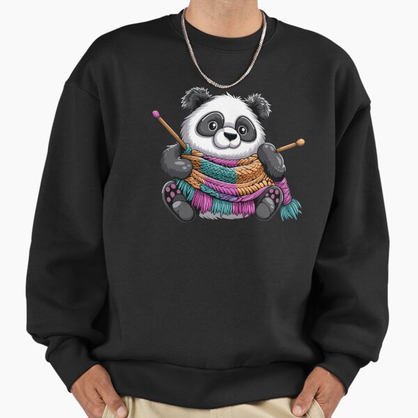 Knitting grandma Panda - Adult & Kids T-Shirts, Sweatshirts & Hoodies apparel design preview 1