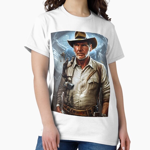 Harrison Ford as Indy Portrait - Adult & Kids T-Shirts, Sweatshirts & Hoodies apparel design preview 1