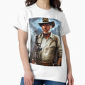 Harrison Ford as Indy Portrait - Adult & Kids T-Shirts, Sweatshirts & Hoodies apparel design preview 1