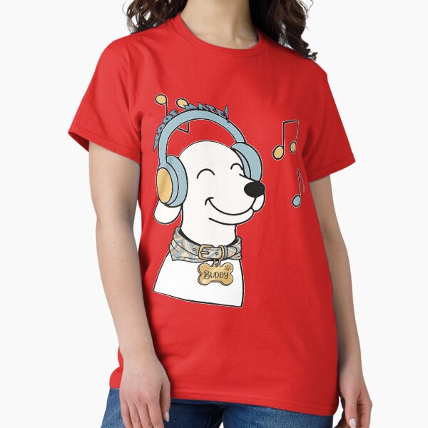 Happy Dog Listening to Music Illustration - Adult & Kids T-Shirts, Sweatshirts & Hoodies apparel design preview 1