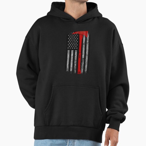 Red Axe American Flag Thin Line Firefighter - Adult & Kids T-Shirts, Sweatshirts & Hoodies apparel design preview 1