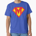 Letter M Superhero Symbol - Adult & Kids T-Shirts, Sweatshirts & Hoodies apparel design preview 1