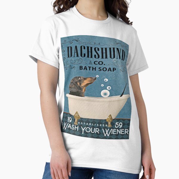 Dachshund And Co Bath Soap Canvas Poster - Adult & Kids T-Shirts, Sweatshirts & Hoodies apparel design preview 1