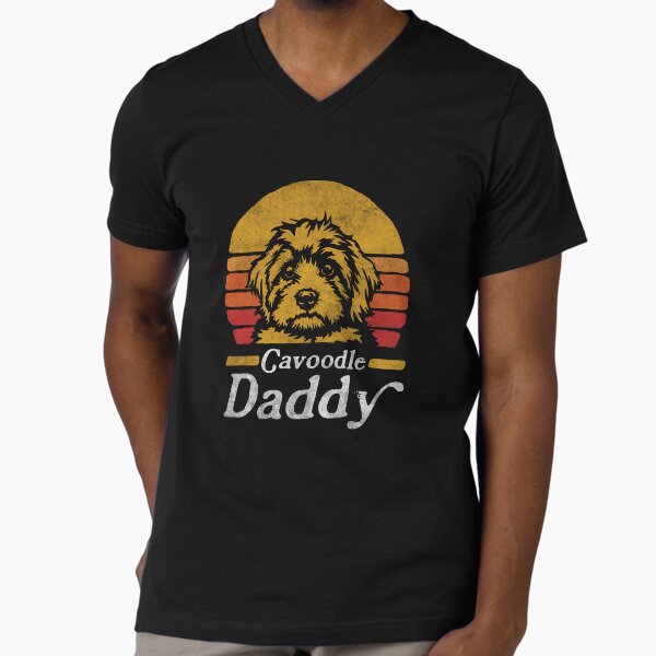 Retro Vintage Cavoodle Daddy V-Neck - Adult & Kids T-Shirts, Sweatshirts & Hoodies apparel design preview 1