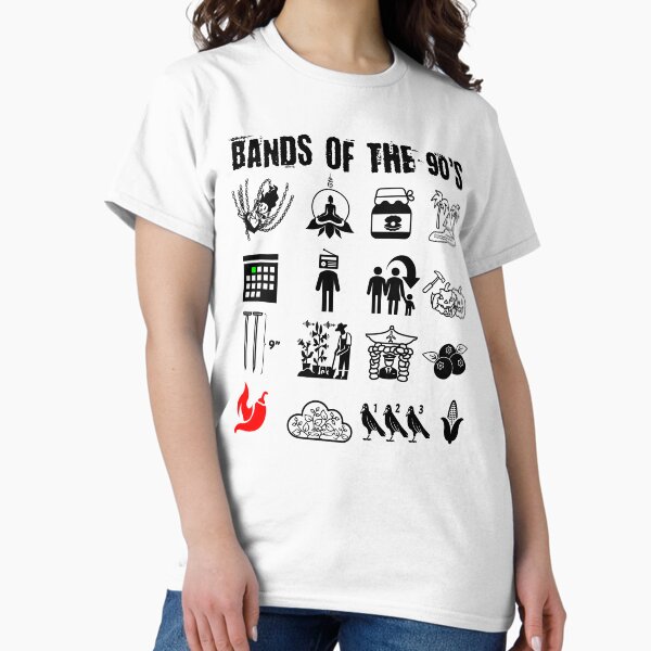 Funny Nerdy Iconic Alternative Rock Bands of the 90s - Adult & Kids T-Shirts, Sweatshirts & Hoodies apparel design preview 1