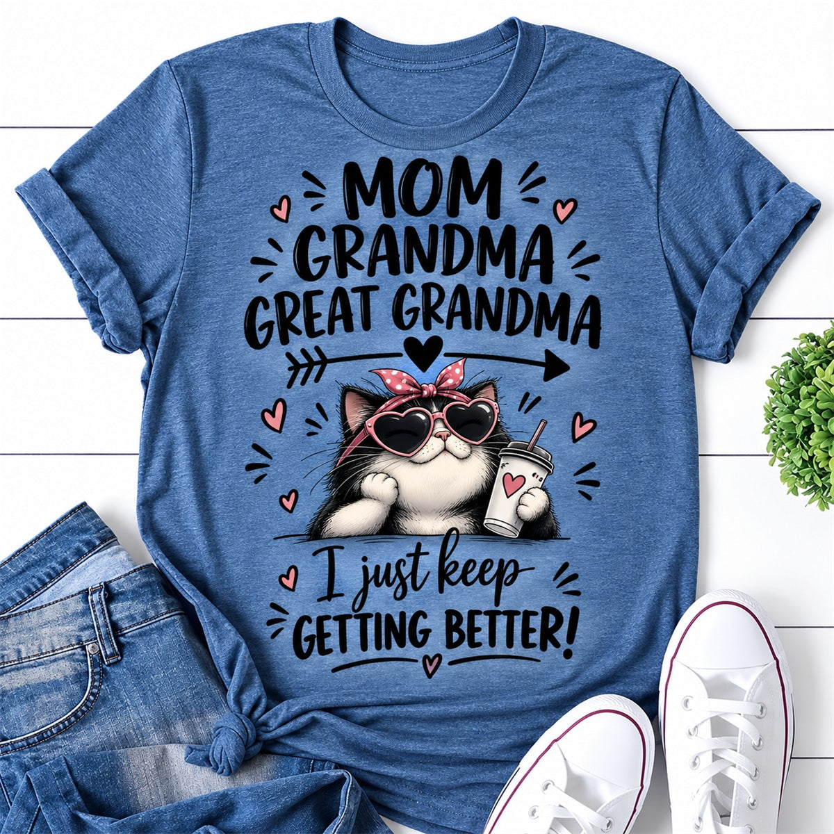 Mom Grandma Great Cat Print Women Slogan - Adult & Kids T-Shirts, Sweatshirts & Hoodies apparel design preview 1