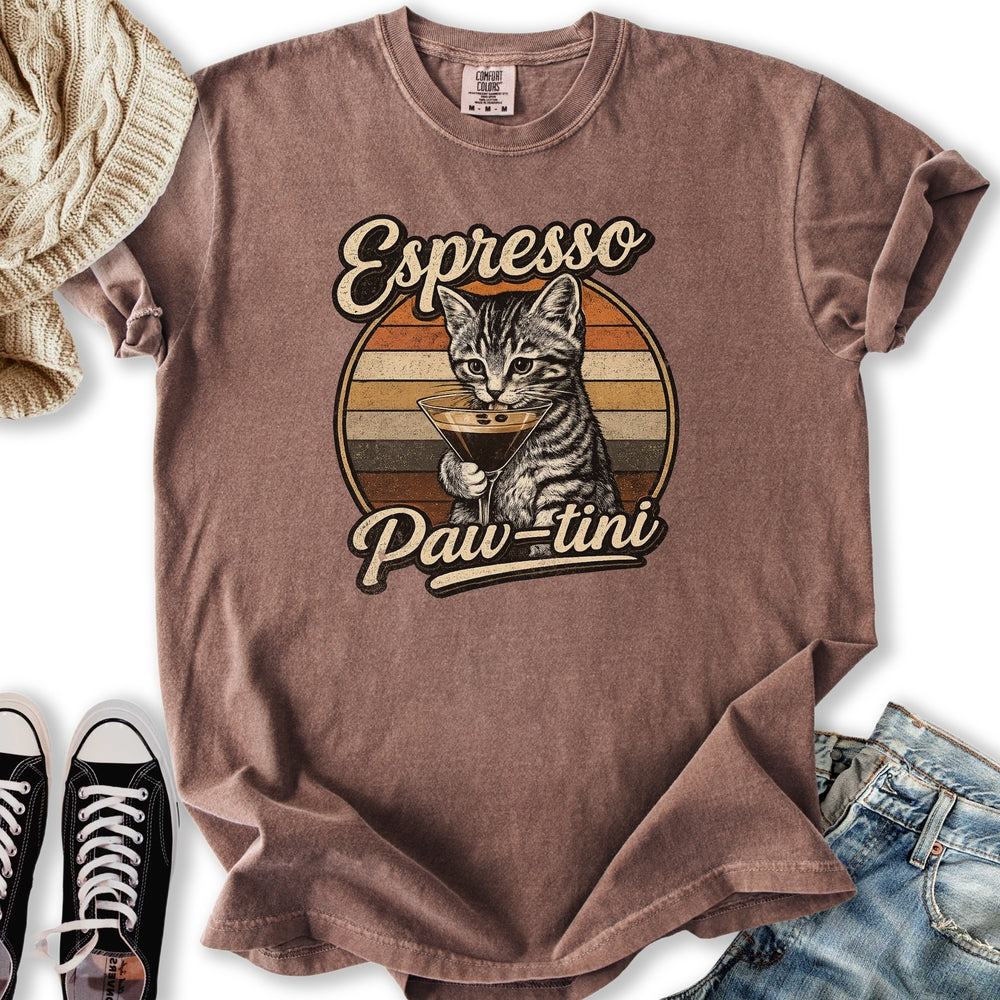 Espresso Pawtini Cat - Adult & Kids T-Shirts, Sweatshirts & Hoodies apparel design preview 1