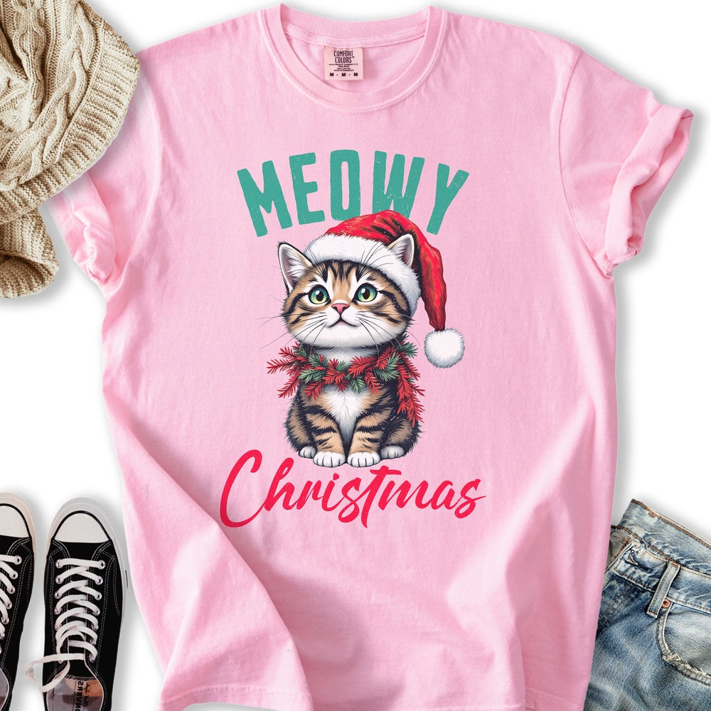 Meowy Christmas Kitten - Adult & Kids T-Shirts, Sweatshirts & Hoodies apparel design preview 2