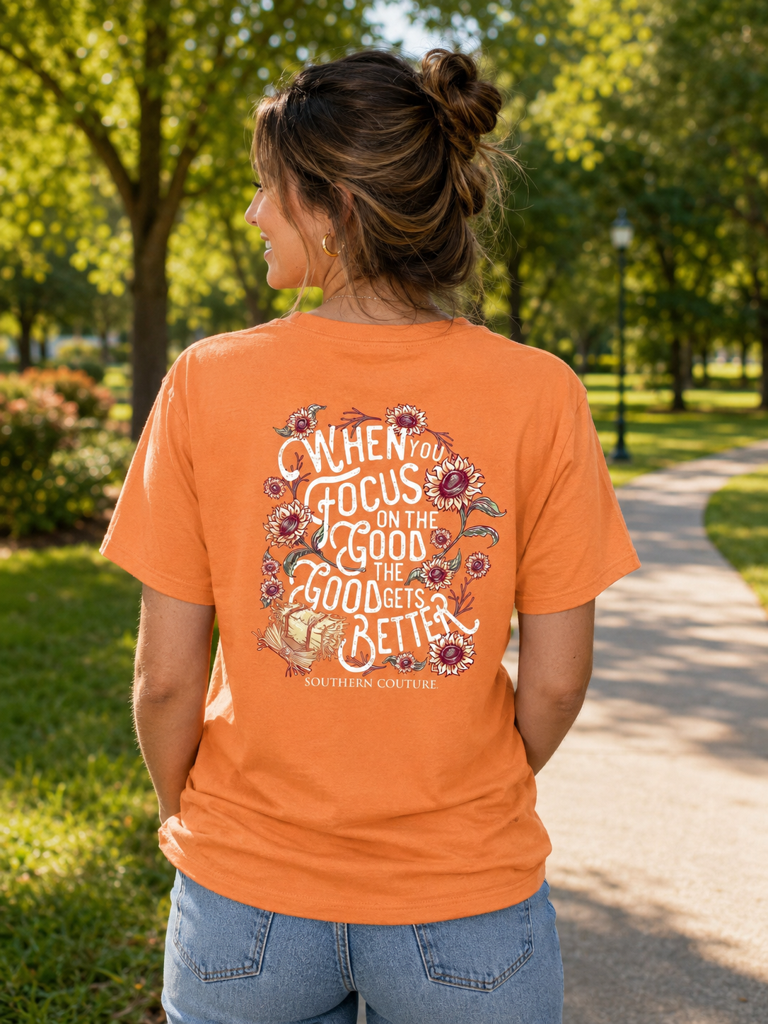 Southern Couture Classic Focus On The Good Tangerine - Adult & Kids T-Shirts, Sweatshirts & Hoodies apparel design preview 1