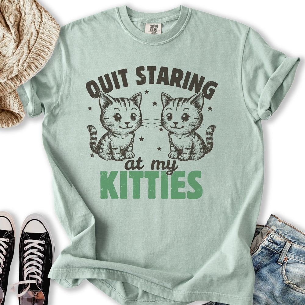 Staring At My Kitties - Adult & Kids T-Shirts, Sweatshirts & Hoodies apparel design preview 2