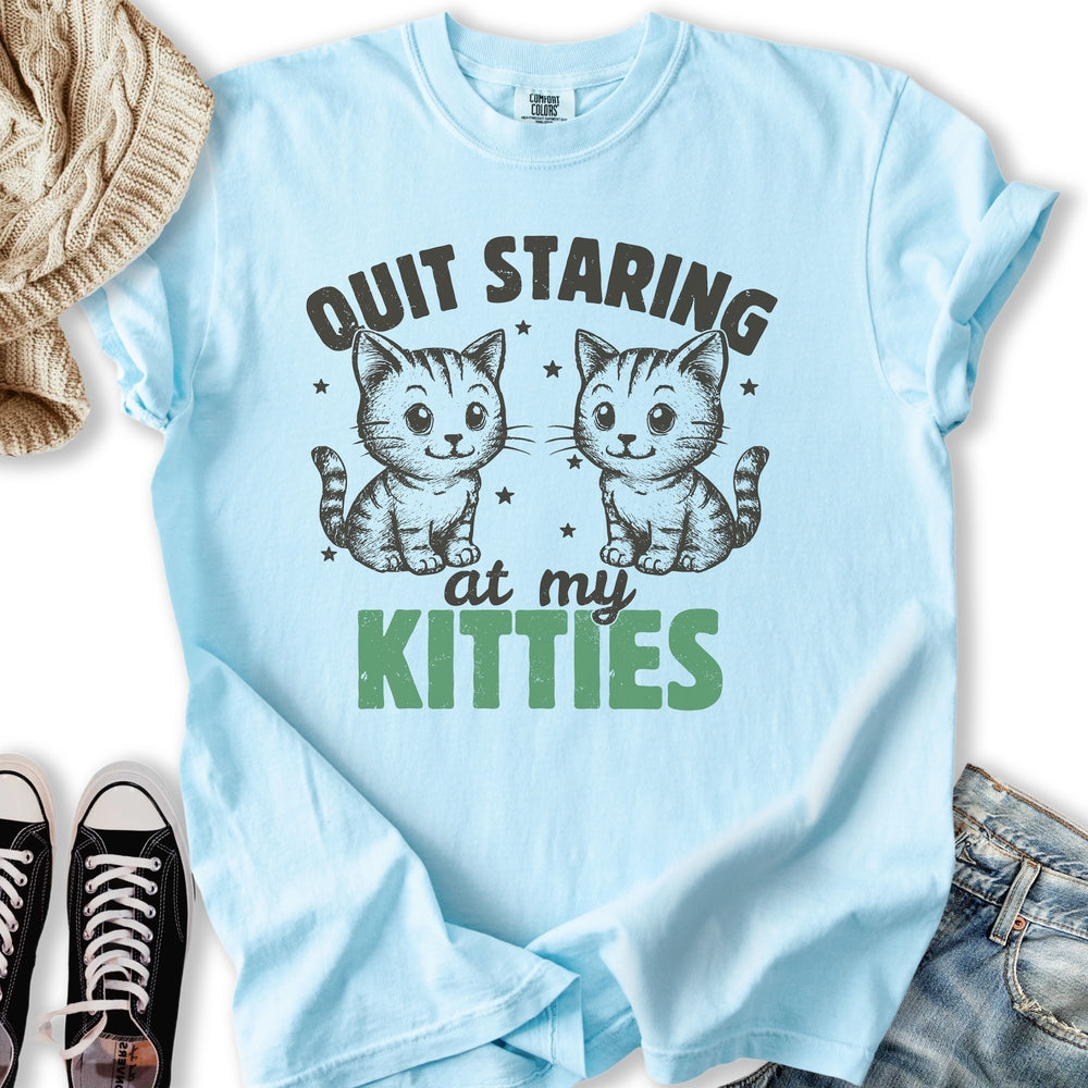 Staring At My Kitties - Adult & Kids T-Shirts, Sweatshirts & Hoodies apparel design preview 1