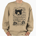 Minimalist Linocut Bear-Retro Nature Art - Adult & Kids T-Shirts, Sweatshirts & Hoodies apparel design preview 1
