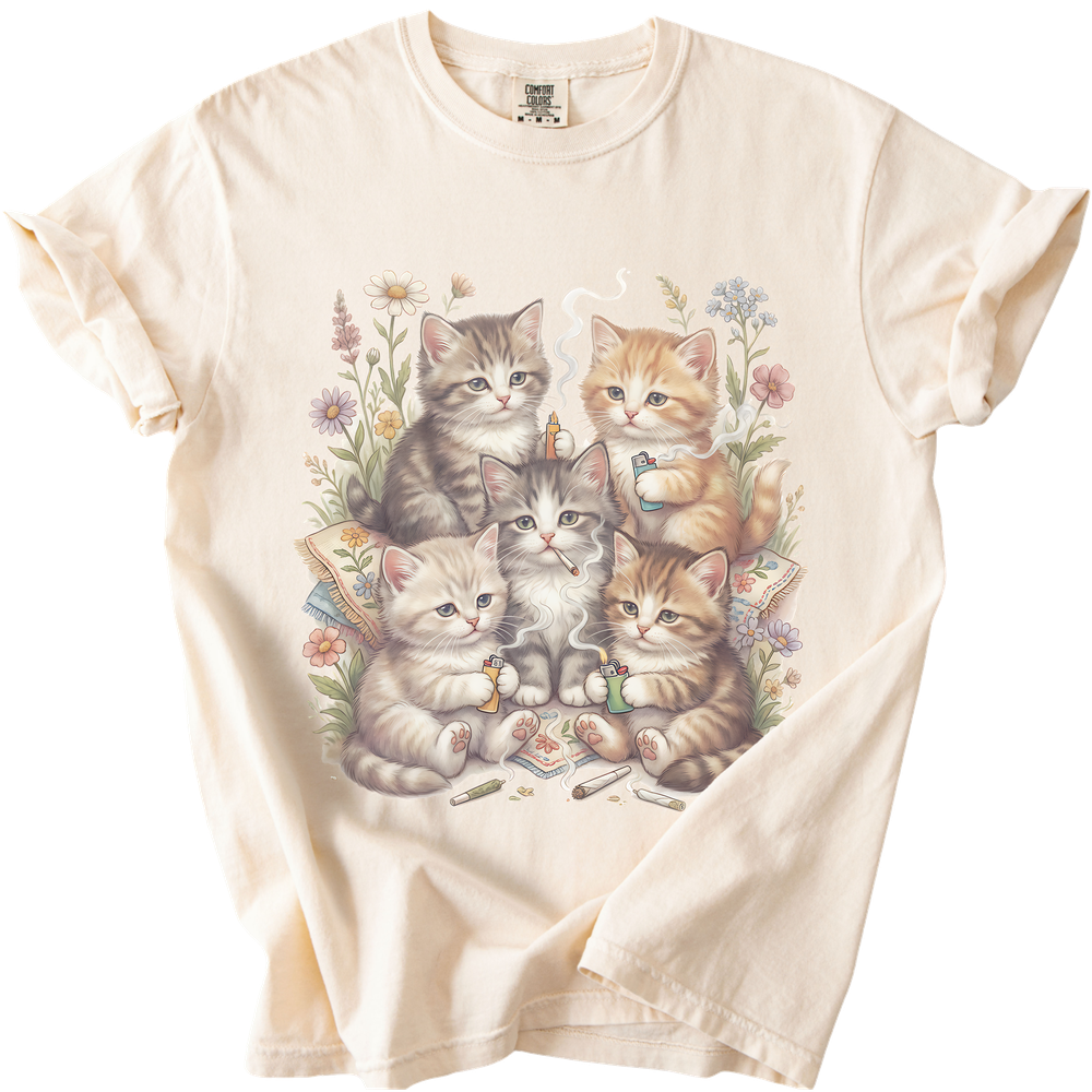 Smoking Kittens - Adult & Kids T-Shirts, Sweatshirts & Hoodies apparel design preview 1