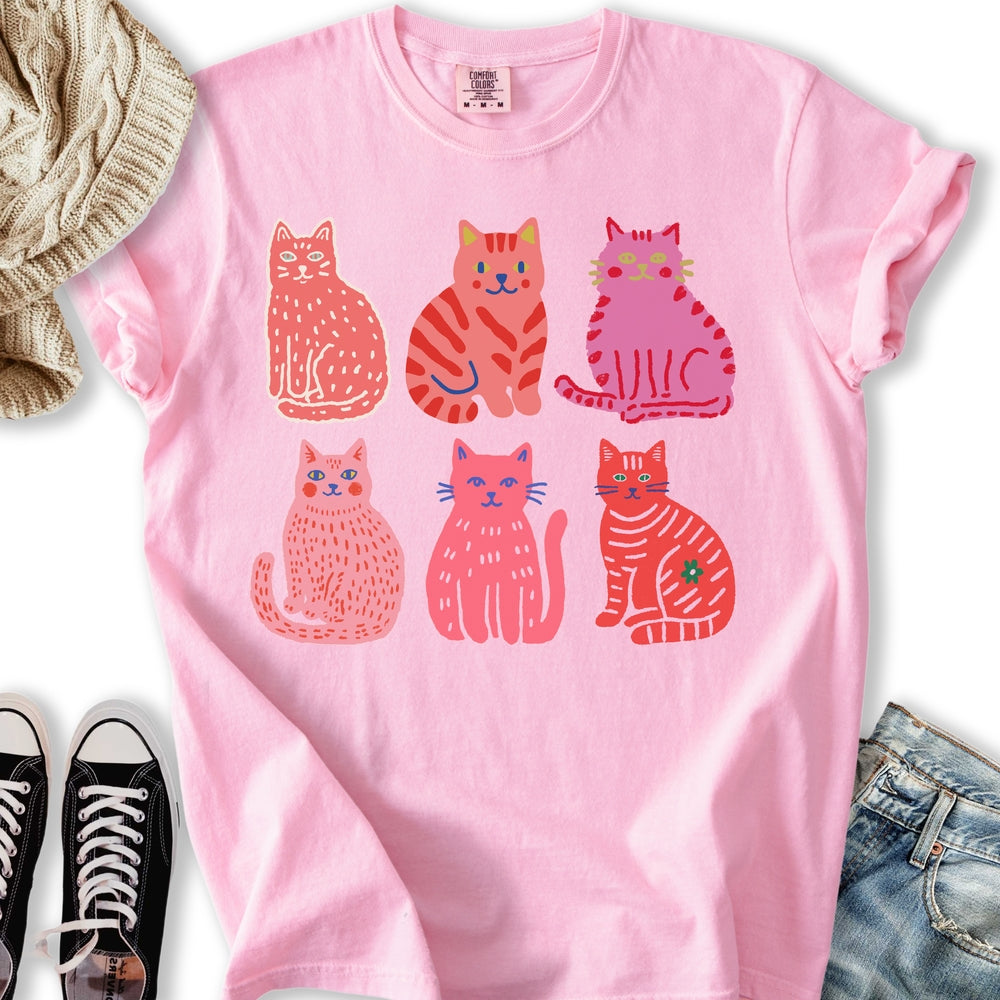 Pink Cats - Adult & Kids T-Shirts, Sweatshirts & Hoodies apparel design preview 1
