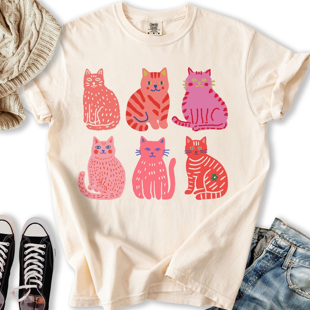 Pink Cats - Adult & Kids T-Shirts, Sweatshirts & Hoodies apparel design preview 2
