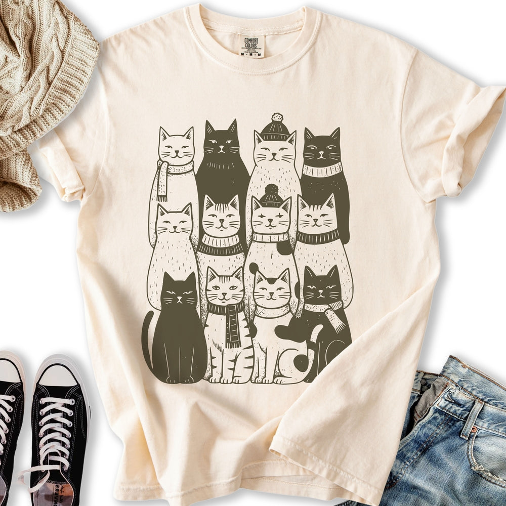 Winter Cats - Adult & Kids T-Shirts, Sweatshirts & Hoodies apparel design preview 1
