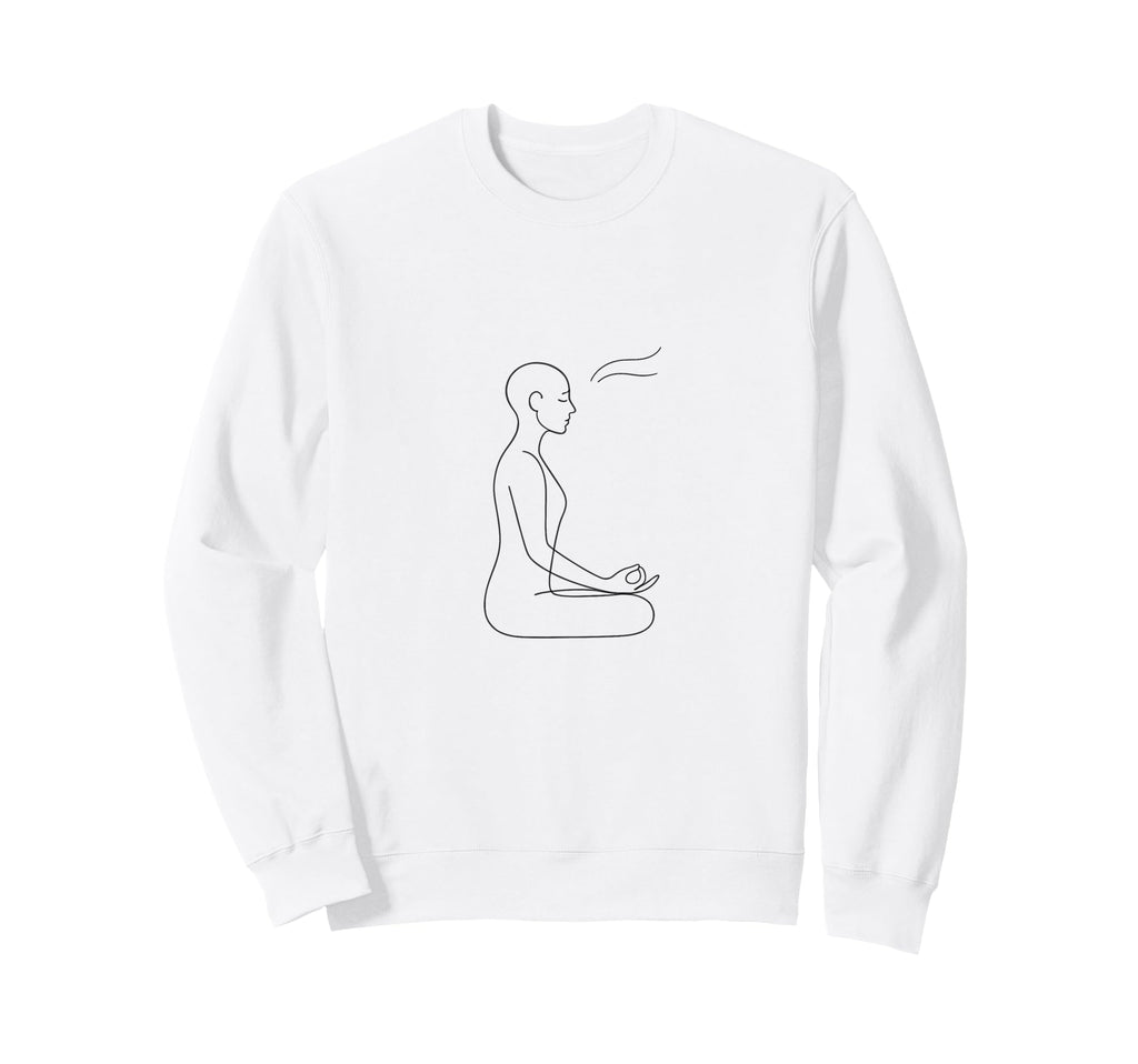 Mindful Meditation Line Art Sweatshirt - Graphic Print Men Women - T-Shirt, Sweatshirt, Hoodie