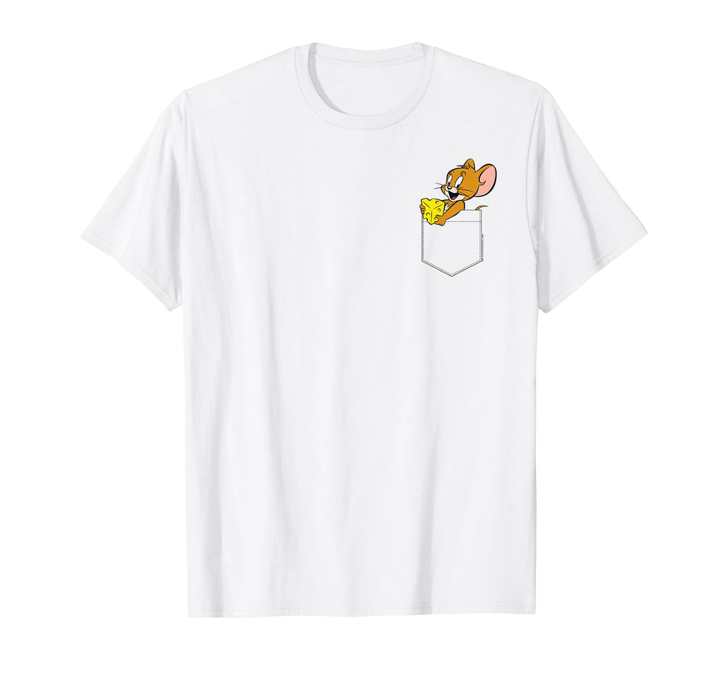 Tom And Jerry Faux Pocket Jerry T-Shirt - Novelty Apparel for Adults - T-Shirt, Sweatshirt, Hoodie