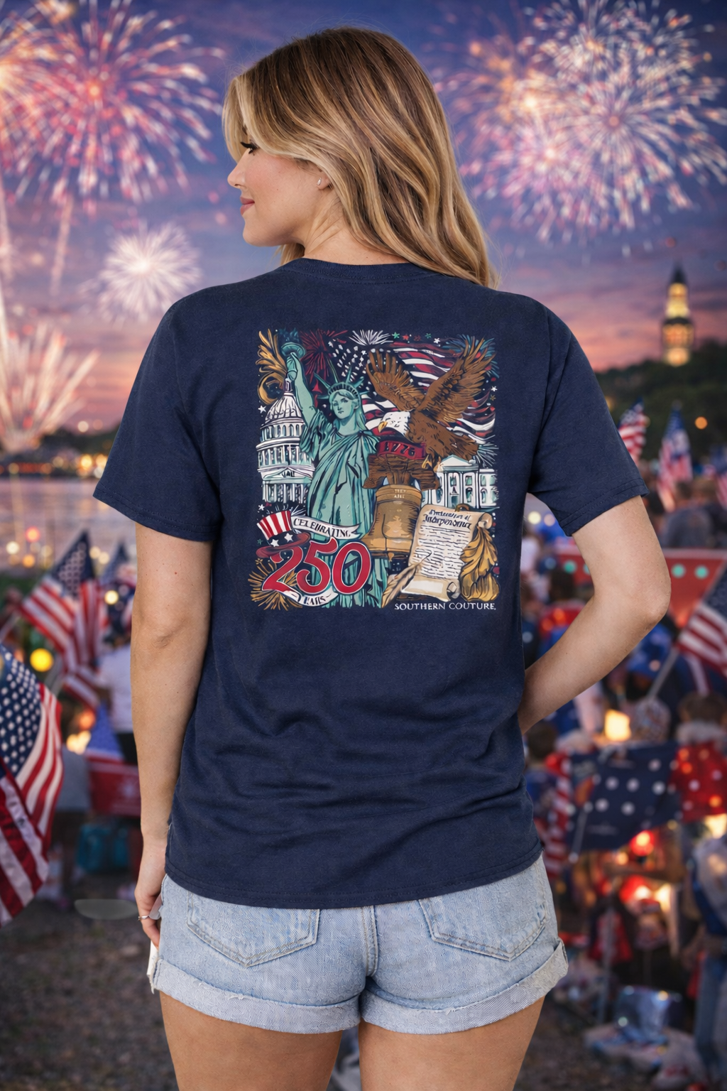 Southern Couture Classic Celebrating 250 Years USA - Adult & Kids T-Shirts, Sweatshirts & Hoodies apparel design preview 1