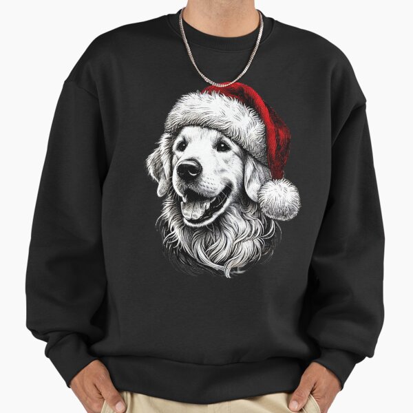 Golden Retriever Christmas Festive Dog with Santa Hat - Adult & Kids T-Shirts, Sweatshirts & Hoodies apparel design preview 1