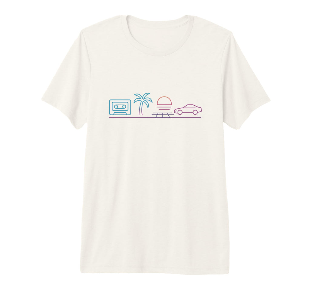 80S Synthwave Tri Blend T-Shirt - Unique Graphic for Adults - T-Shirt, Sweatshirt, Hoodie