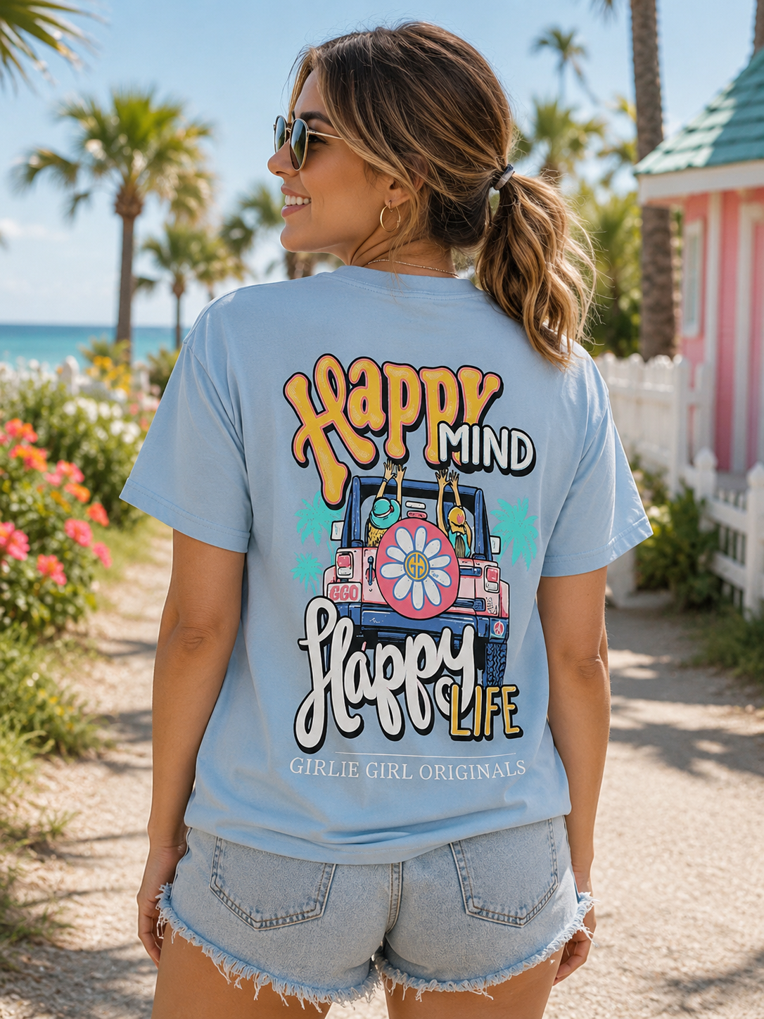 Girlie Girl Originals Preppy Happy Life - Adult & Kids T-Shirts, Sweatshirts & Hoodies apparel design preview 1