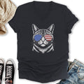USA Aviator Cat V-Neck - Adult & Kids T-Shirts, Sweatshirts & Hoodies apparel design preview 1