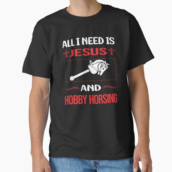 Funny Jesus Hobby Horsing Horse Hobbyhorsing - Adult & Kids T-Shirts, Sweatshirts & Hoodies apparel design preview 1