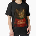 Merry christmas cat smoking funny - Adult & Kids T-Shirts, Sweatshirts & Hoodies apparel design preview 1