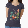 Evergreen Fox Tale Fitted Scoop - Adult & Kids T-Shirts, Sweatshirts & Hoodies apparel design preview 1