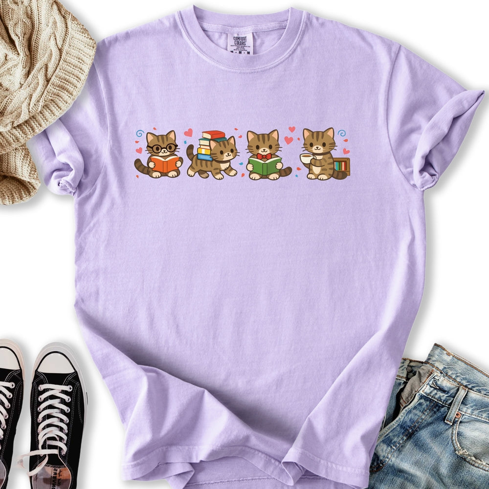 Cute Bookworm Cats - Adult & Kids T-Shirts, Sweatshirts & Hoodies apparel design preview 1