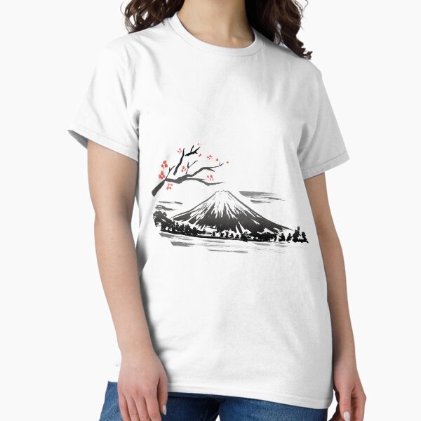 Fuji in spring watercolor - Adult & Kids T-Shirts, Sweatshirts & Hoodies apparel design preview 1