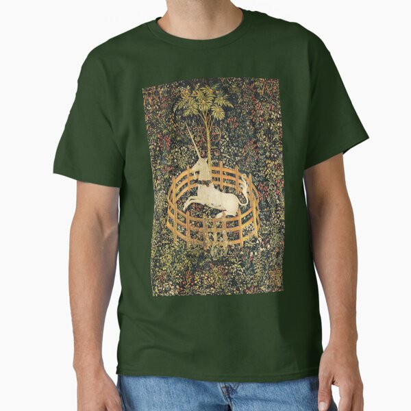 UNICORN IN CAPTIVITY AND GOTHIC FANTASY FLOWERS, - Adult & Kids T-Shirts, Sweatshirts & Hoodies apparel design preview 1