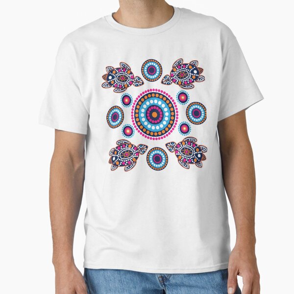 Aboriginal Dots Art With Tribal Turtle - Adult & Kids T-Shirts, Sweatshirts & Hoodies apparel design preview 1